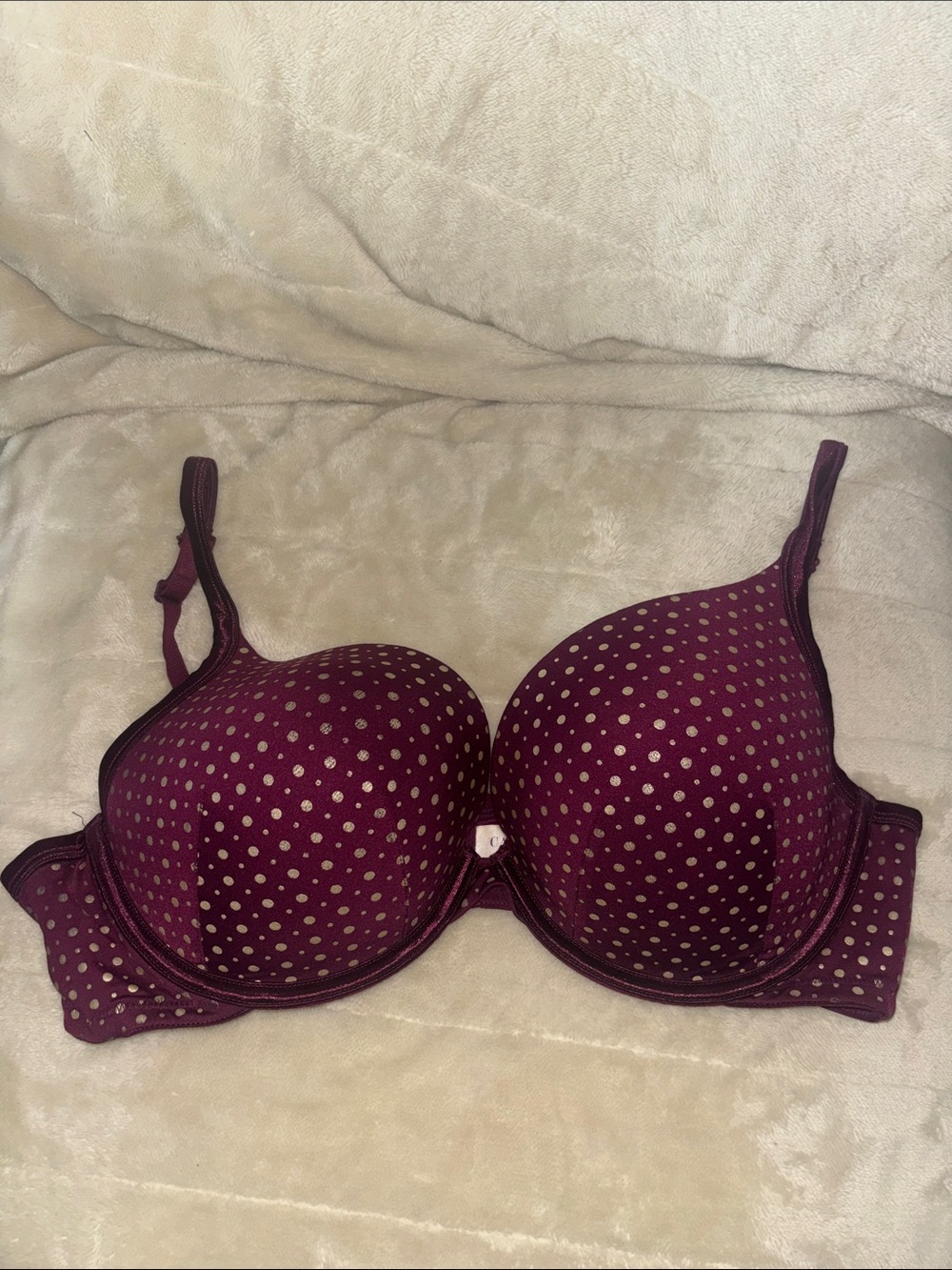 Cacique Plum Polka Dot T-Shirt Bra